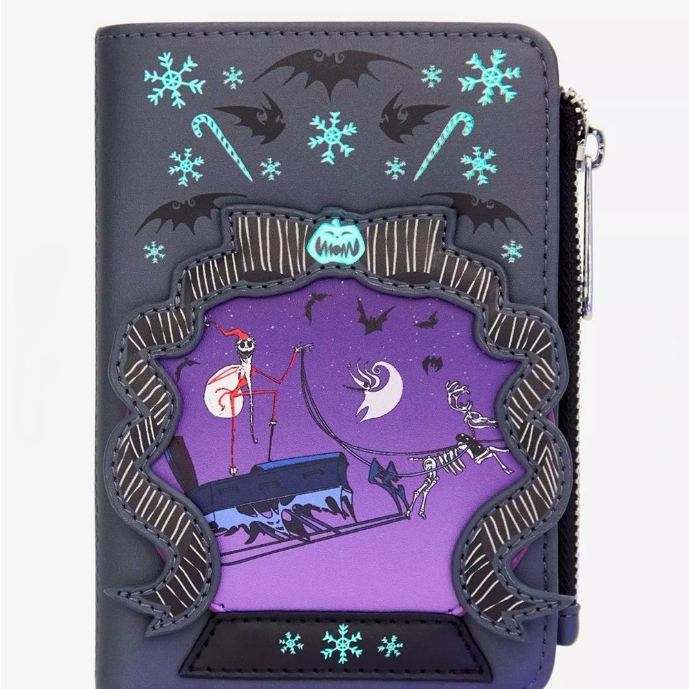 Loungefly Disney Nightmare Before Christmas Sleigh Ride Glow in the Dark Wallet